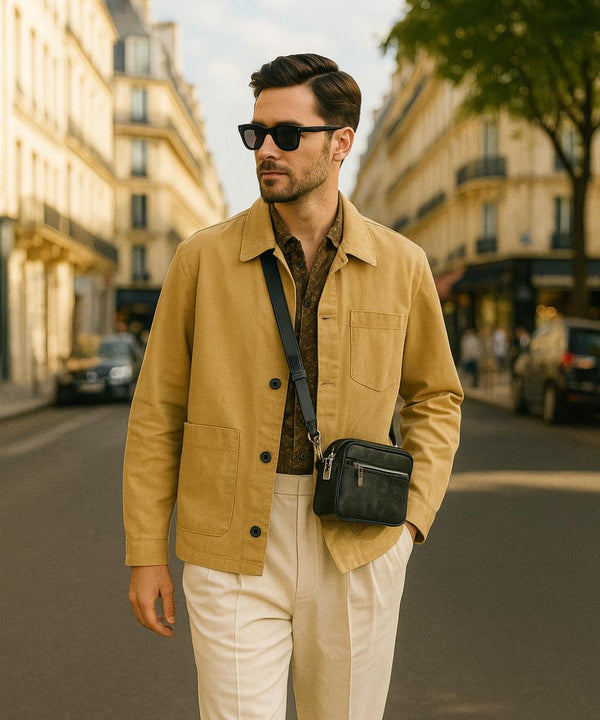 Veste tabac 'Broad Bro ' en Sergé de Coton